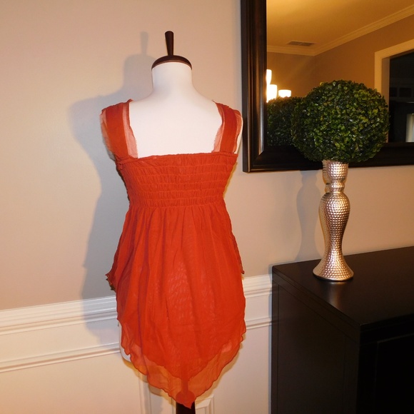 Rust Silk Beaded Tank Top - S - BRAND NEW - Picture 4 of 7
